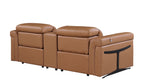 1126 Divanitalia 3-Piece Modular Power Reclining Loveseat in Top Grain Italian Leather with 2 Power Recliners & Power Headrests