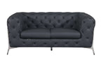 970 Divanitalia 3-Piece Sofa Set in Top-grain Italian Leather - Dark Grey - SKU 970- DARK GRAY 3PC (S/L/CH) - GROUP - view 2