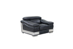 415 Divanitalia Chair with Adjustable Headrest in Top-grain Italian Leather - Black - SKU 415-CH-BLACK - view 2