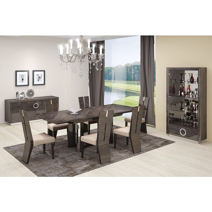 D59 - Gray Dining Table and 6 Chair Set - SKU D59-SET-GRAY
