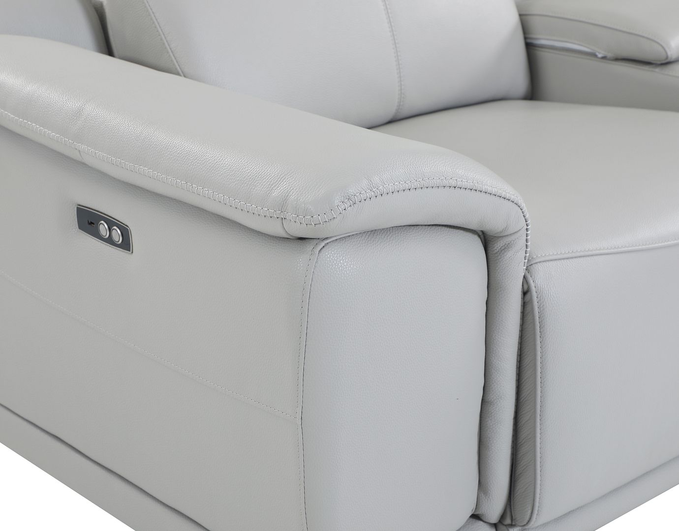 9762 Divanitalia 8-Piece U-Shaped Top Grain Italian Leather Sectional Sofa with 4 Power Recliners