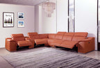 9762 Divanitalia 7-Piece L-Shaped Top Grain Italian Leather Sectional Sofa with 4 Power Recliners - Camel - SKU 9762-7PC-4PWR-SECTIONAL- CAMEL - GROUP