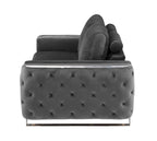 1051 Divanitalia Beige Loveseat in Velvet Fabric - Dark Grey - SKU 1051-DK-GRAY-L - view 5