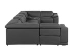 9762 Divanitalia 8-Piece U-Shaped Top Grain Italian Leather Sectional Sofa with 4 Power Recliners
