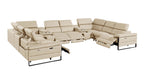 1246 Divanitalia 10-Piece U-Shaped Modular Power Reclining Sectional Sofa with 4 Power Recliners and Power Headrests - Top Grain Italian Leather