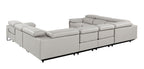 1246 Divanitalia 8-Piece U-Shaped Modular Power Reclining Sectional Sofa with 4 Power Recliners and Power Headrests - Top Grain Italian Leather