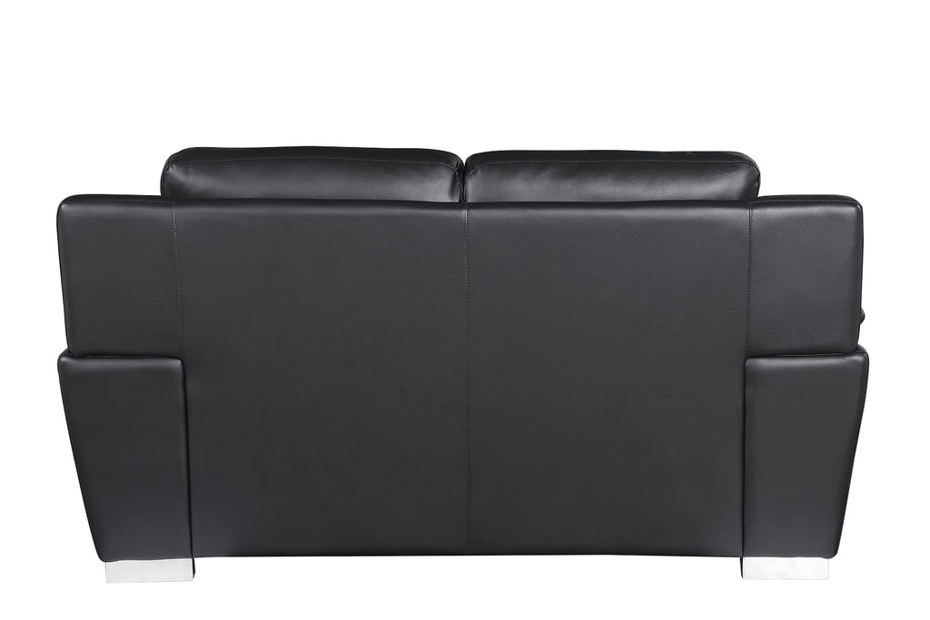 4572 Modern Genuine Leather Loveseat - Black - SKU 4572-L-BLACK - view 3