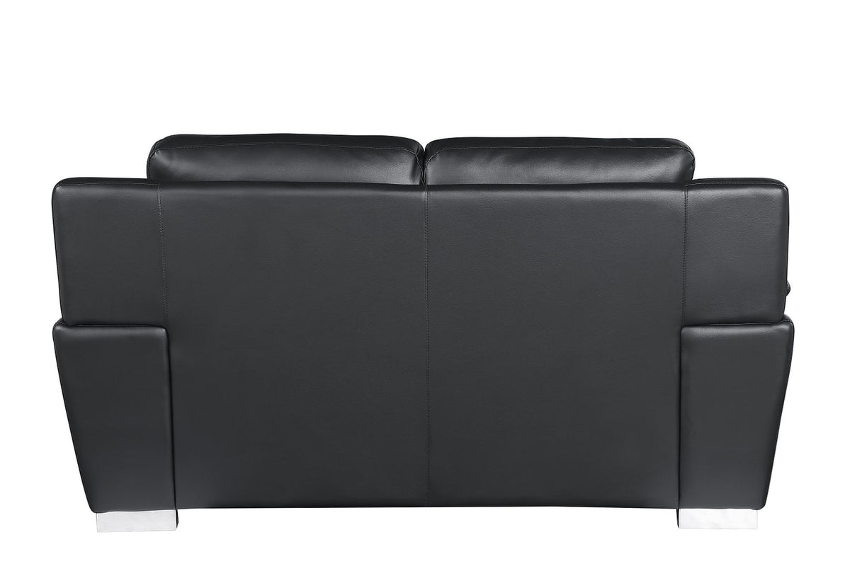4572 Modern Genuine Leather Loveseat - Black - SKU 4572-L-BLACK - view 3