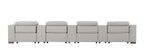 1208 7 Piece Leather Sofa with 4 Power Recliners and Power Headrests - Light Grey - SKU 1208-LT-GREY-S-7.4-HT - view 7