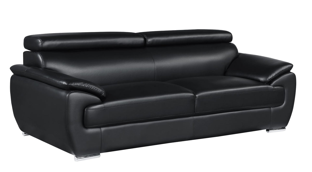 4571 Modern Genuine Leather Sofa - Black - SKU 4571-S-BLACK - view 2