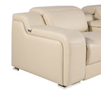 1116 Divanitalia 8-Piece L-Shaped Sectional Sofa in Top Grain Italian Leather with 3 Power Recliners & Power Headrests