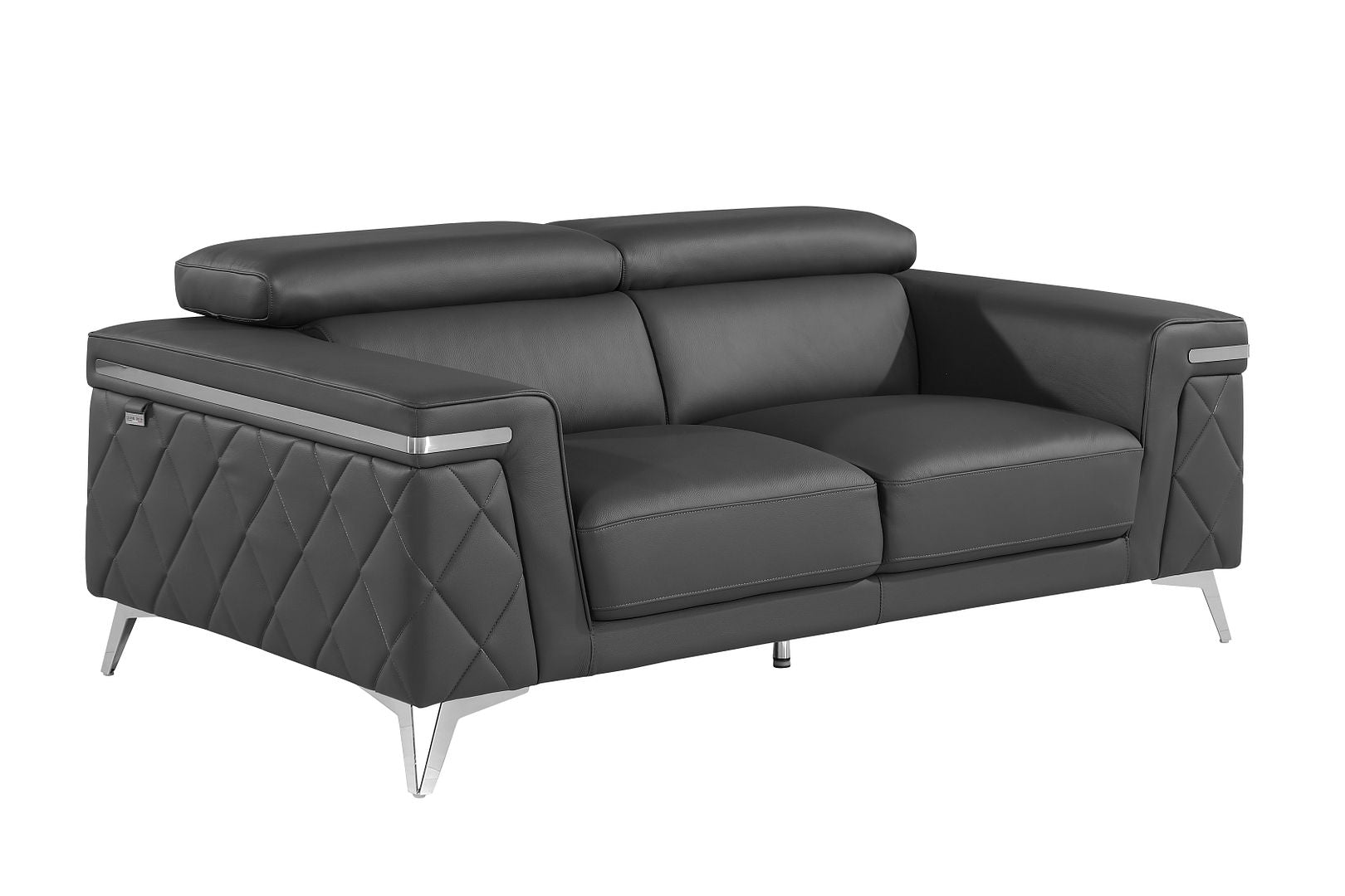 1140 Divanitalia Loveseat with Adjustable Headrest in Top-grain Italian Leather