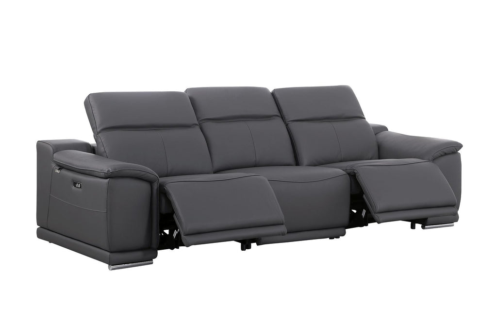 9762 Divanitalia 3-Piece Modular Power Reclining Sofa with 2 Power Recliners in Top Grain Italian Leather