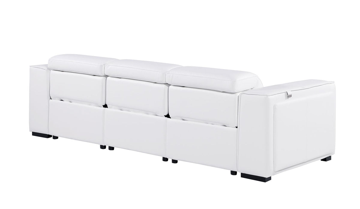 1224 Divanitalia 3-Piece Modular Power Reclining Sofa in Top Grain Italian Leather with 3 Power Recliners & Power Headrests - White - SKU 1224-WHITE-3.3-HT - view 6