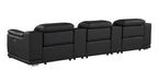 9762 Divanitalia 5-Piece Modular Power Reclining Sofa and Loveseat Set with 3 Power Recliners in Top Grain Italian Leather