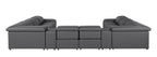 1116 Divanitalia 10-Piece U-Shaped Sectional Sofa in Top Grain Italian Leather with 4 Power Recliners & Power Headrests - Dark Grey - SKU 1116-DK_GREY-10PC-4PWR-U-SECTIONAL-GROUP - view 7