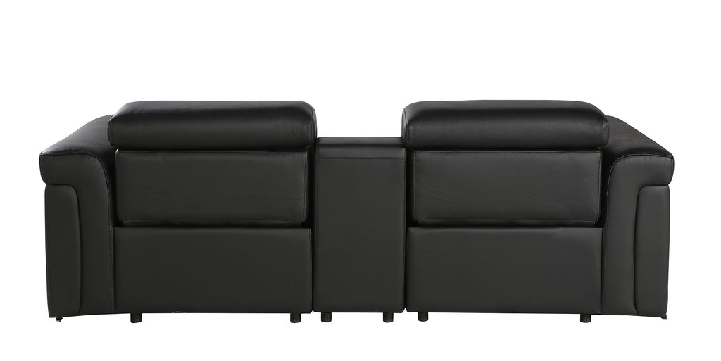 1126 Divanitalia 3-Piece Modular Power Reclining Loveseat in Top Grain Italian Leather with 2 Power Recliners & Power Headrests