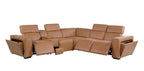 1224 Divanitalia 6-Piece L-Shaped Sectional Sofa in Top Grain Italian Leather with 3 Power Recliners & Power Headrests