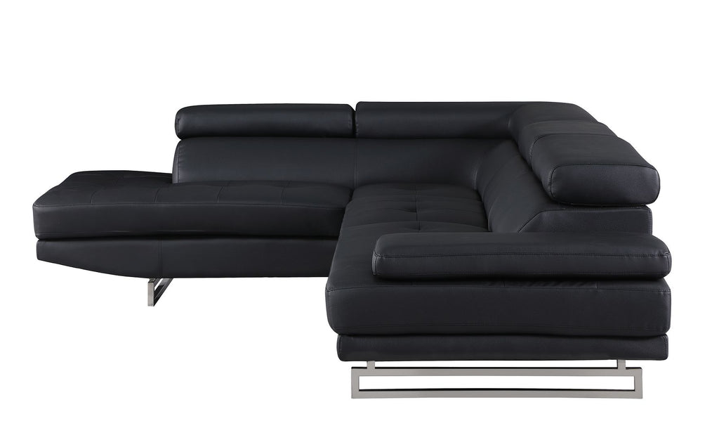 8136 Left Arm Facing Chaise with Adjustable Headrest in Genuine Leather