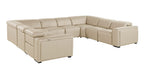 1224 Divanitalia 8-Piece U-Shaped Sectional Sofa in Top Grain Italian Leather with 4 Power Recliners & Power Headrests
