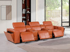 1224 Divanitalia 5-Piece Modular Power Reclining Sofa in Top Grain Italian Leather with 3 Power Recliners & Power Headrests - Camel - SKU 1224-CAMEL-5.3-HT - view 2
