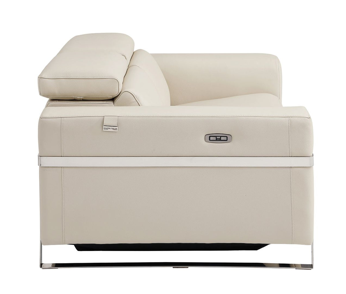 990 Divanitalia Power Reclining Sofa with Power Headrest in Top-grain Italian Leather - Beige - SKU 990-BEIGE-S - view 5