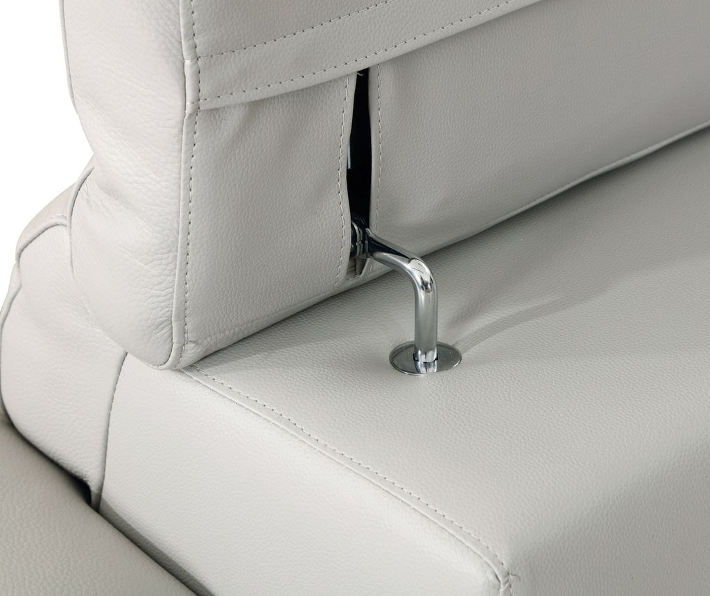 636 Divanitalia Light Gray Chair with Adjustable Headrest in Top-grain Italian Leather