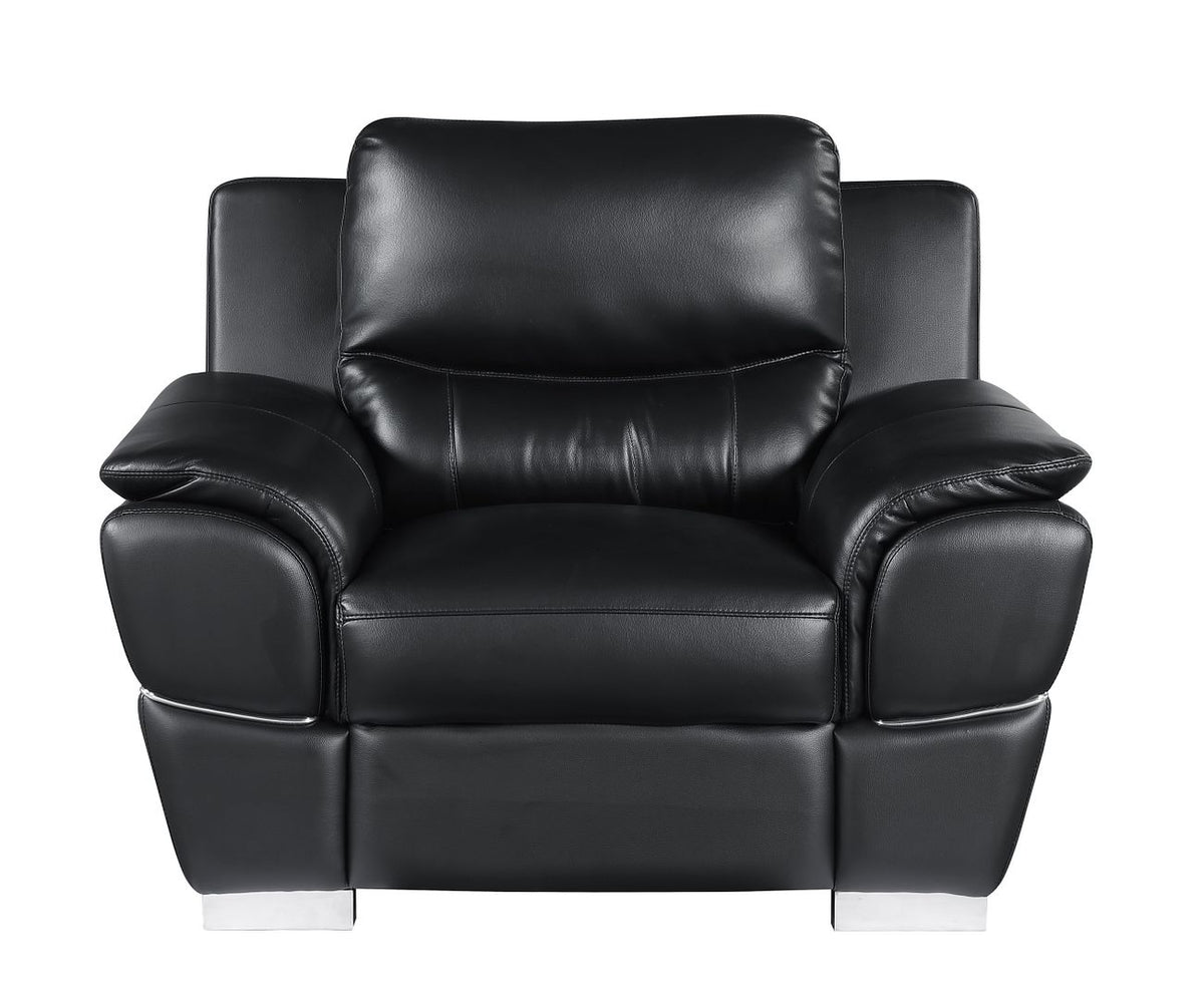 4572 Modern Genuine Leather Chair - Black - SKU 4572-CH-BLACK
