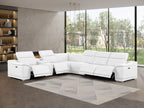 2679 7-Piece L-Shaped Power Reclining Sectional Sofa in Genuine Leather - 4 Recliners