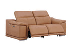 9762 Divanitalia 2-Piece Modular Power Reclining Console with 2 Power Recliners in Top Grain Italian Leather
