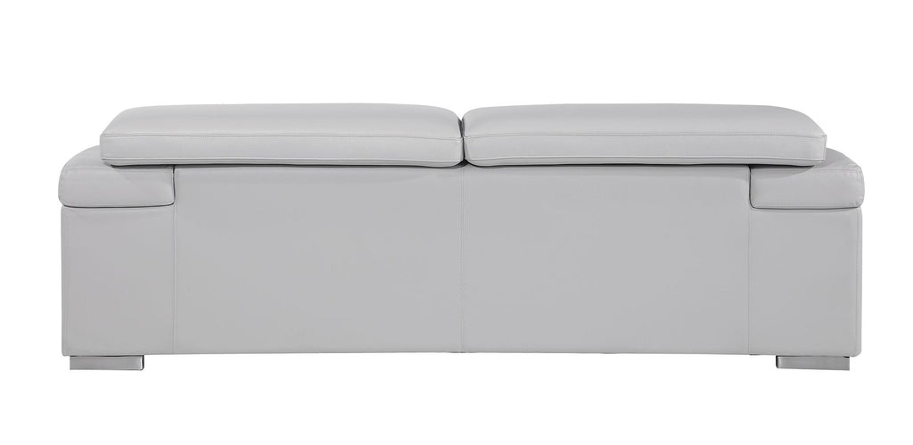 415 Divanitalia Sofa with Adjustable Headrest in Top-grain Italian Leather - Light Grey - SKU 415-S-LIGHT GRAY - view 4