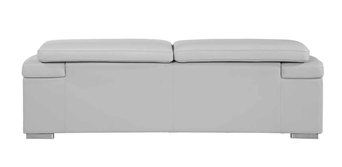 415 Divanitalia Sofa with Adjustable Headrest in Top-grain Italian Leather - Light Grey - SKU 415-S-LIGHT GRAY - view 4