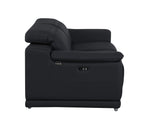 9762 Divanitalia 2-Piece Modular Power Reclining Console with 2 Power Recliners in Top Grain Italian Leather