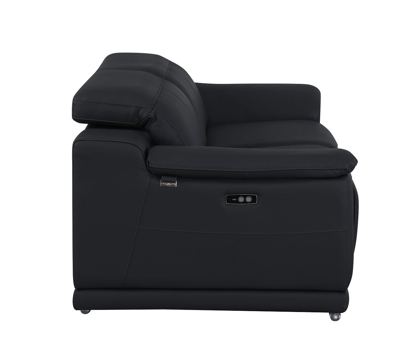 9762 Divanitalia 2-Piece Modular Power Reclining Console with 2 Power Recliners in Top Grain Italian Leather