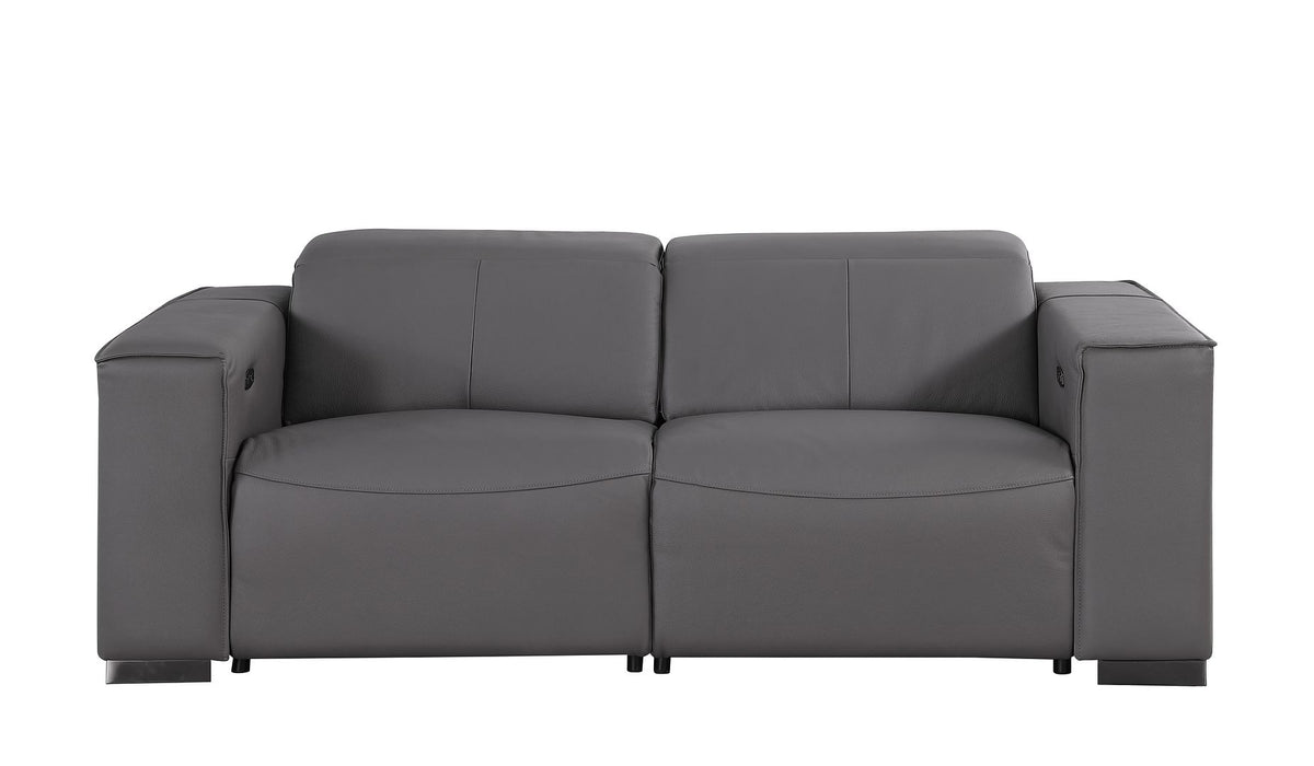 1208 Leather Reclining Set - Sofa & Loveseat with 4 Power Recliners - Dark Grey - SKU 1208-DK-GREY-5.4-HT-2PC - view 8