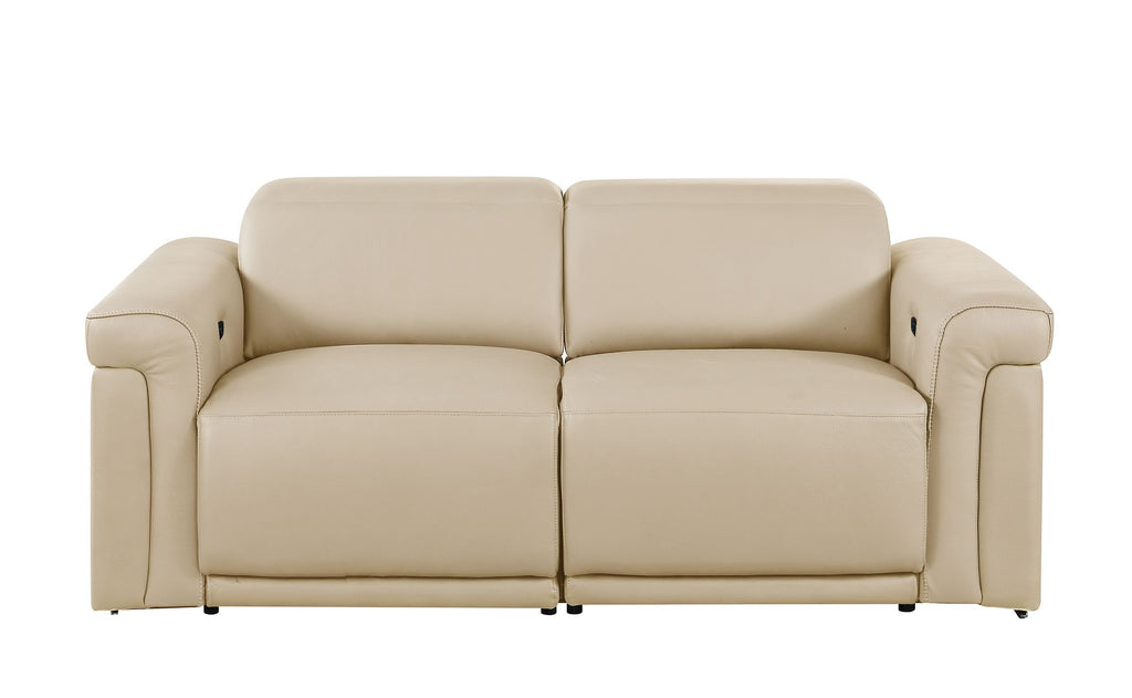 1126 Divanitalia 6-Piece Modular Power Reclining Sofa, Loveseat & Chair Set in Top Grain Italian Leather with 5 Power Recliners & Power Headrests - Beige - SKU 1126-BEIGE-6.5-HT-3PC - view 8