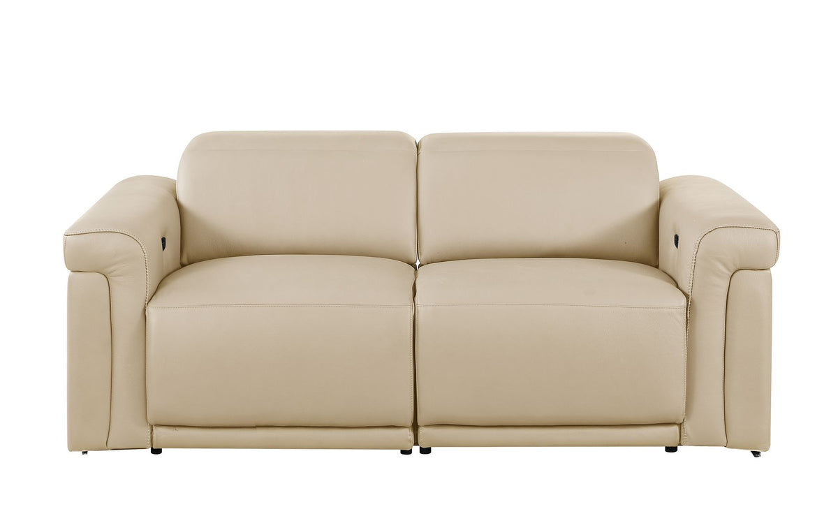 1126 Divanitalia 6-Piece Modular Power Reclining Sofa, Loveseat & Chair Set in Top Grain Italian Leather with 5 Power Recliners & Power Headrests - Beige - SKU 1126-BEIGE-6.5-HT-3PC - view 8
