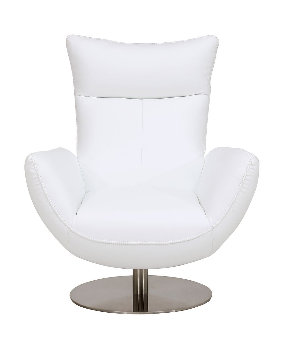 C74 Divanitalia Swivel Chair in Top-grain Italian Leather - White