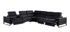 1246 Divanitalia 7-Piece L-Shaped Modular Power Reclining Sectional Sofa with 3 Power Recliners and Power Headrests - Top Grain Italian Leather