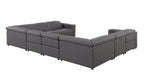 1208 8 Piece U-Shaped Leather Sectional Sofa with 4 Power Recliners & Power Headrests