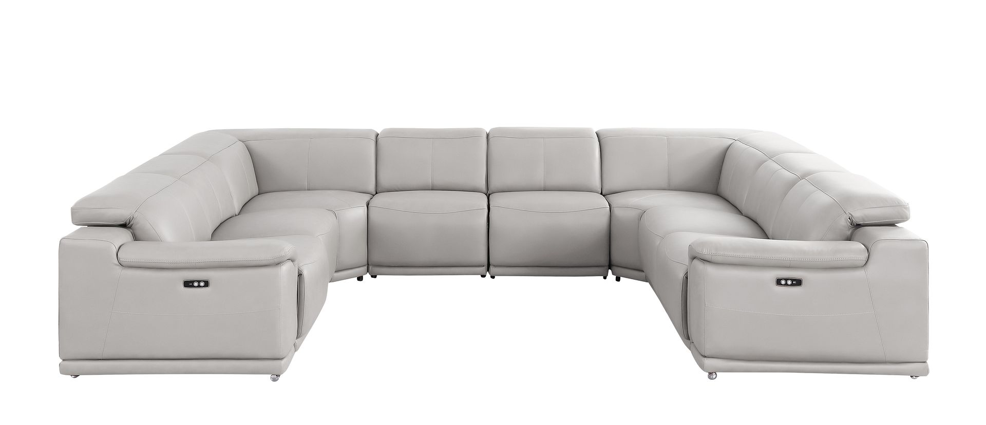 2679 8-Piece U-Shaped Power Reclining Sectional Sofa in Genuine Leather - 4 Recliners