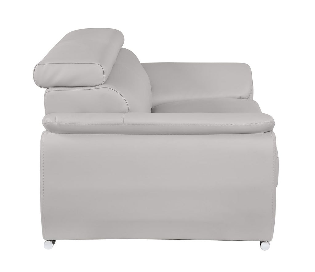 4571 Modern Genuine Leather Loveseat - Light Grey - SKU 4571-L-LT-GREY - view 3