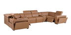 1224 Divanitalia 8-Piece U-Shaped Sectional Sofa in Top Grain Italian Leather with 2 Power Recliners & Power Headrests - Cognac - SKU 1224-COGNAC-8PC-2PWR-U-SECTIONAL - view 5
