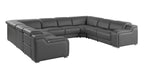1116 Divanitalia 8-Piece U-Shaped Sectional Sofa in Top Grain Italian Leather with 4 Power Recliners & Power Headrests - Dark Grey - SKU 1116-DK_GREY-8PC-4PWR-U-NC-SECT-GROUP - view 4
