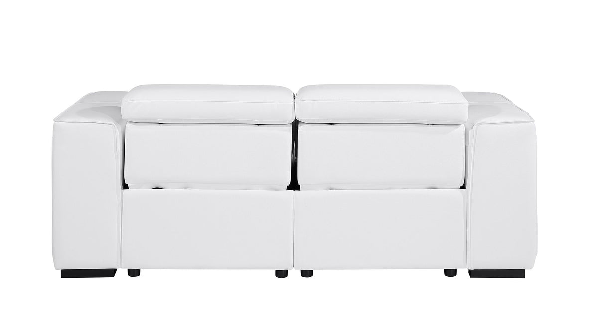 1224 Divanitalia 2-Piece Modular Power Reclining Loveseat in Top Grain Italian Leather with 2 Power Recliners & Power Headrests - White - SKU 1224-WHITE-2.2-HT - view 7
