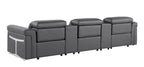 1126 Divanitalia 5-Piece Modular Power Reclining Sofa in Top Grain Italian Leather with 3 Power Recliners & Power Headrests