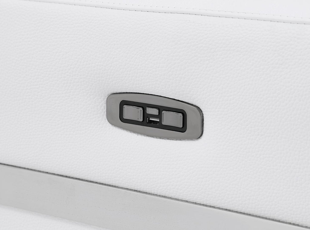 990 Divanitalia Power Reclining Arm Chair with Power Headrest in Top-grain Italian Leather - White - SKU 990-WHITE-CH - view 7