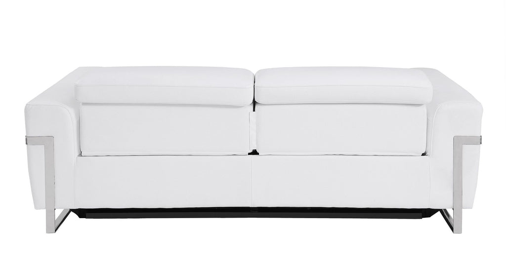 990 Divanitalia Power Reclining Sofa with Power Headrest in Top-grain Italian Leather - White - SKU 990-WHITE-S - view 4