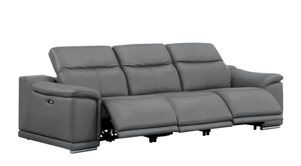 2679 Genuine Leather Reclining Set - Sofa and Loveseat with 5 Power Recliners - Dark Grey - SKU 2679-DK-GRAY-6.5-HT-2PC - view 3