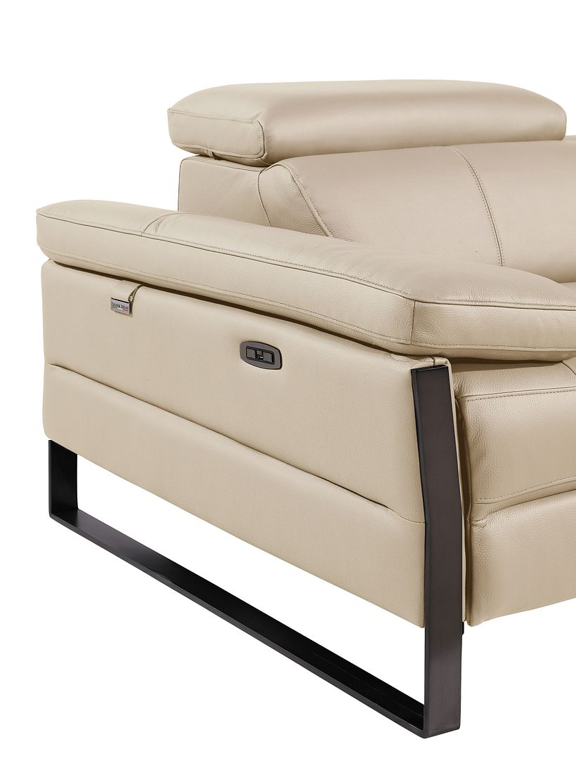 1246 Divanitalia 8-Piece U-Shaped Modular Power Reclining Sectional Sofa with 4 Power Recliners and Power Headrests - Top Grain Italian Leather